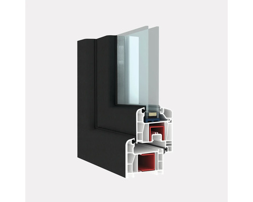 Profil de fereastră în secțiune transversală cu sticlă