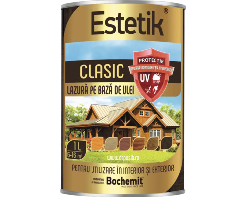 Cutie lazură pentru lemn Estetik, potrivită pentru utilizare la interior și exterior