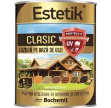 Lazură de ulei pentru lemn Estetik, 5 litri, pentru utilizare la interior și exterior