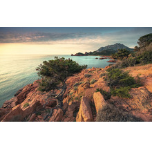 Peisaj de coastă cu stânci și vedere la mare