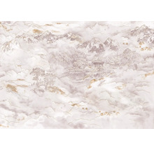 Tapet cu peisaj montan și model de nori