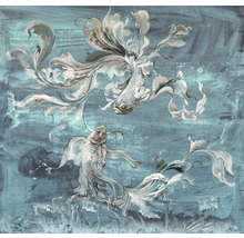 Pictură cu doi pești pe pânză