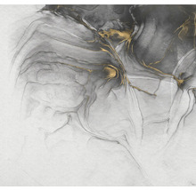 Artă abstractă cu gradiente de culoare gri și aurie