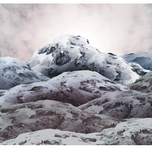 Pictură a unui peisaj montan înzăpezit