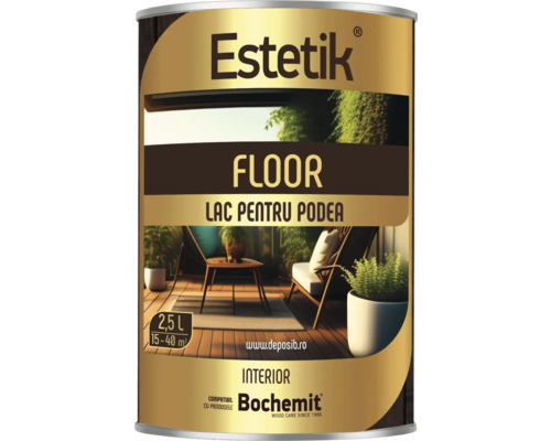 Cutie lac pentru podea Estetik, 2,5 litri, potrivit pentru 15 până la 40 de metri pătrați, pentru interior