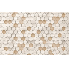 Panou de perete hexagonal cu structură de lemn