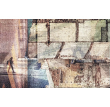 Imagine abstractă a unui oraș cu zidărie și pieton