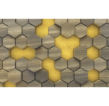 Panouri decorative de perete cu aspect de lemn și design hexagonal
