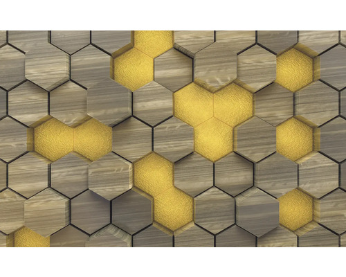 Panouri decorative de perete cu aspect de lemn și design hexagonal