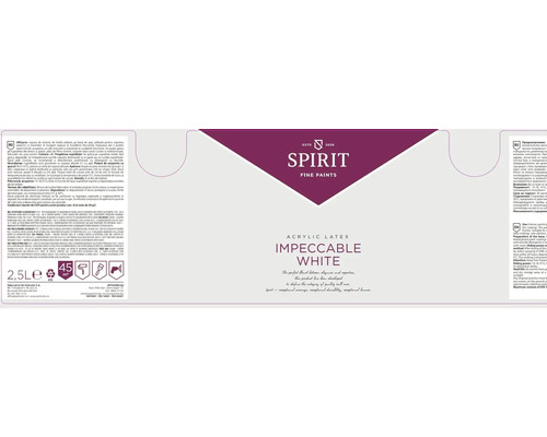 2,5 litri vopsea de interior Spirit albă