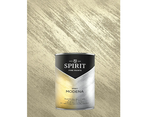 Găleată cu vopsea Spirit Fine Paints Efect Modena în fața unui fundal vopsit cu vopsea