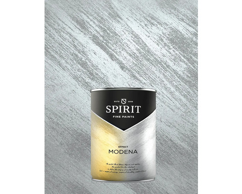 Cutie de vopsea Spirit Fine Paints Effect Modena în fața unui perete cu model