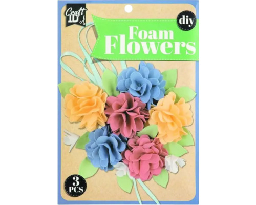Flori din spumă pentru bricolaj, 3 bucăți