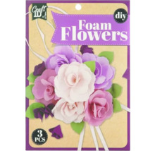 Set de flori din spumă pentru lucru manual, trei bucăți