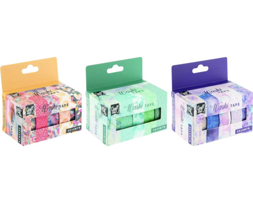 Diverse seturi de bandă washi decorată în cutii decorative