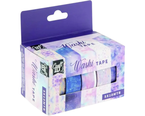 Pachet cu cinci role de bandă washi cu tematică spațială