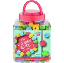 Moxy Mărgele din lemn cu șnururi în recipient de depozitare