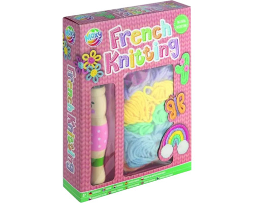 Set creativ de tricotat model 1 Set de tricotat franțuzesc în ambalaj roz