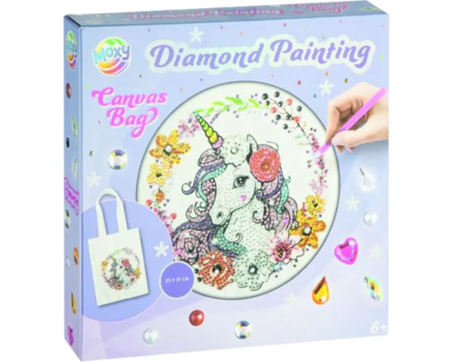 Set creativ sacoșă Diamond painting 25x31 cm Moxy Diamond Painting set unicorn inclusiv geantă de transport