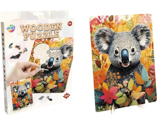 Puzzle lemn koala, 130 piese Puzzle din lemn cu motiv de koala pentru copii de la șapte ani