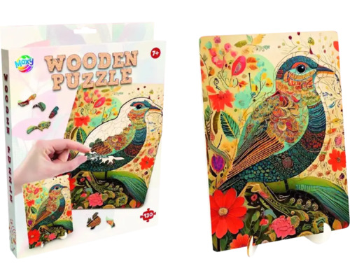 Puzzle din lemn cu motiv pasăre, 130 piese