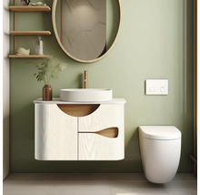 Baie cu dulap de bază pentru lavoar, lavoar așezat și toaletă suspendată