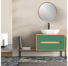 Baie cu dulap de lavoar, lavoar așezat și oglindă