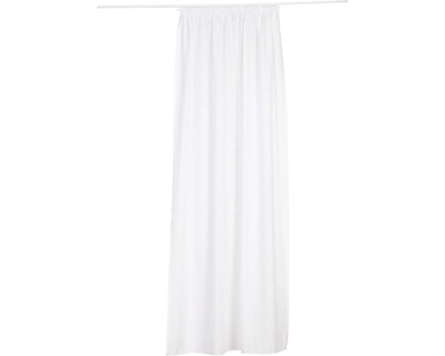 Cortină de duș albă din material textil cu suspensie cu ochiuri