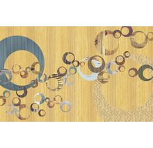 Tapet cu design circular pe fundal de lemn