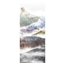 Panoramă abstractă de munte cu structură de hârtie mototolită