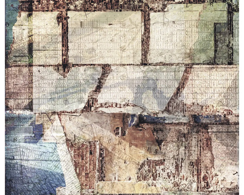 Imagine de perete abstractă cu motive de cărămidă și planuri de oraș