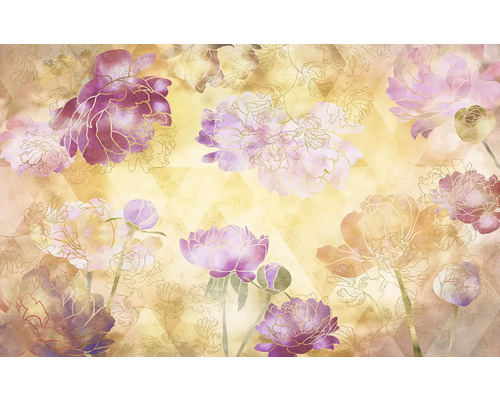 Tapetă decorativă cu design floral și model cu bujori