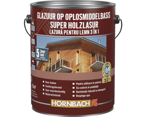 Lazură pentru lemn în găleată metalică pentru exterior