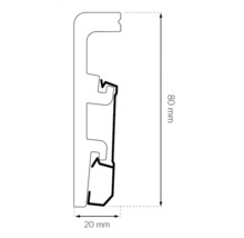 Șină de profil cu dimensiunile 80 mm înălțime și 20 mm lățime