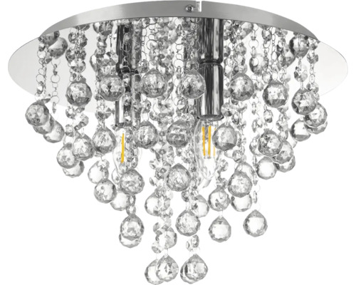 Lumină de plafon cu cristale ca decor