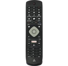 Telecomandă TV neagră cu mai multe butoane