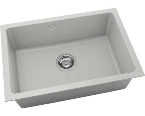 Chiuvetă bucătărie fatgranit FAT Avangard 243 66x46 cm fără picurător Light Grey reversibilă 3 tipuri de montaj Chiuvetă din material compozit cu sită de scurgere