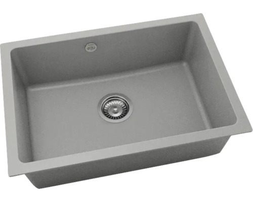 Chiuvetă bucătărie fatgranit FAT Avangard 243 66x46 cm fără picurător Dark Grey reversibilă 3 tipuri de montaj Chiuvetă din piatră cu scurgere