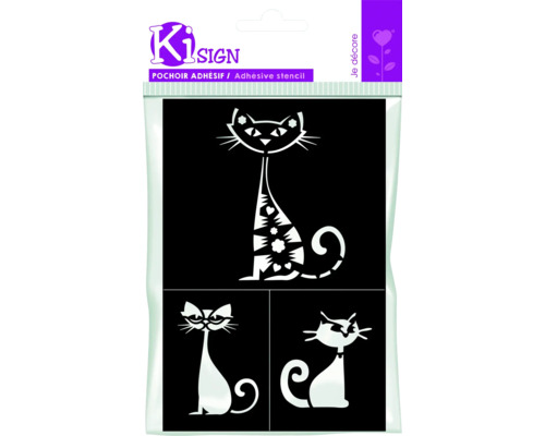 Șablon pictură 12x18 cm pisici Ki Sign Șablon autocolant cu motiv pisici