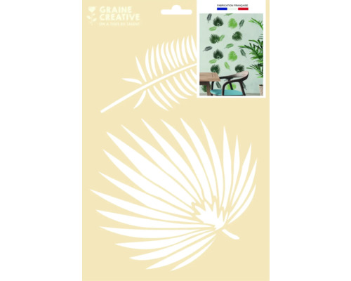 Șablon cu motiv de frunză de palmier pentru decorarea pereților