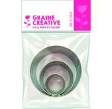 Forme de tăiat prăjituri în set de 3, rotunde, din metal, ambalate