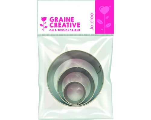 Set 3 matrițe inox cercuri Forme de tăiat prăjituri în set de 3, rotunde, din metal, ambalate