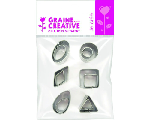 Set 12 matrițe inox, diverse forme geometrice Set forme de tăiat Graine Creative cu forme diferite