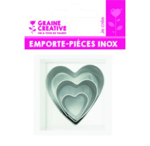 Forme de tăiat din oțel inoxidabil în formă de inimă, set de trei bucăți