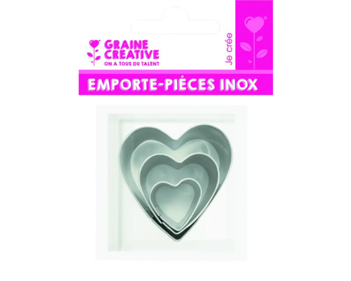 Forme de tăiat din oțel inoxidabil în formă de inimă, set de trei bucăți