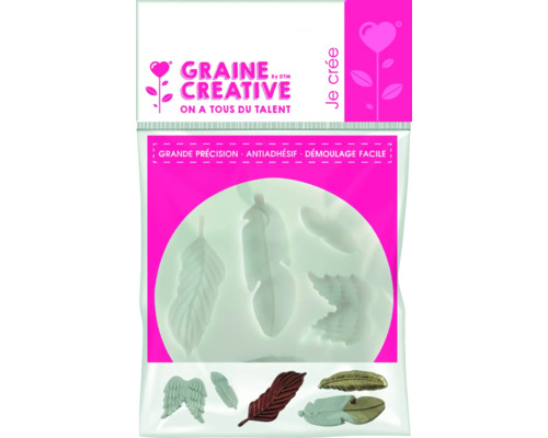 Matriță silicon pene Formă siliconică Graine Creative cu motive de pene