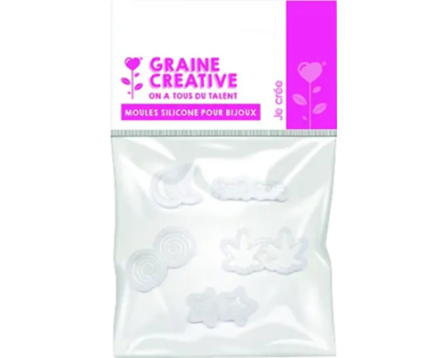 Forme de silicon pentru bijuterii de la Graine Creative în ambalaj