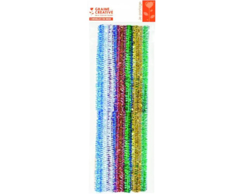 Set 20 fire sârmă plușată colorată glitter 30 cm Set creativ cu fire șenile