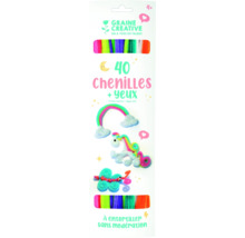 Set de creație cu 40 de curățătoare de pipă colorate și ochi pentru crearea de figurine