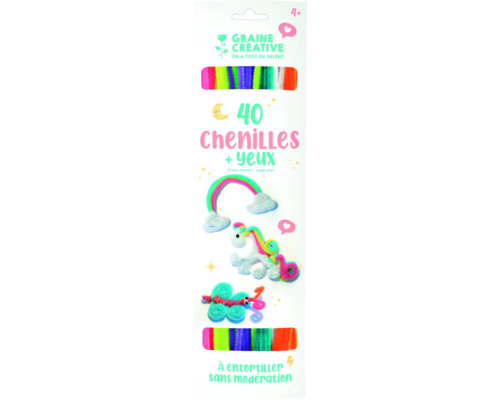 Set de creație cu 40 de curățătoare de pipă colorate și ochi pentru crearea de figurine